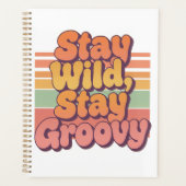 Vintage 70s hippie blijf wild blijf groovy planner (Voorkant)