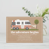 Vintage 70s Motorhome Kaart (Staand voorkant)