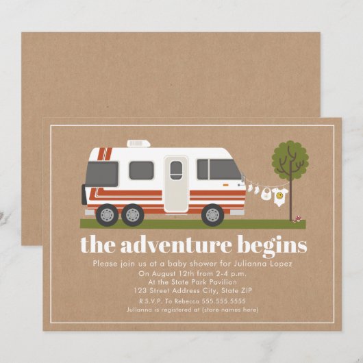 Vintage 70s Motorhome Kaart (Voorkant / Achterkant)