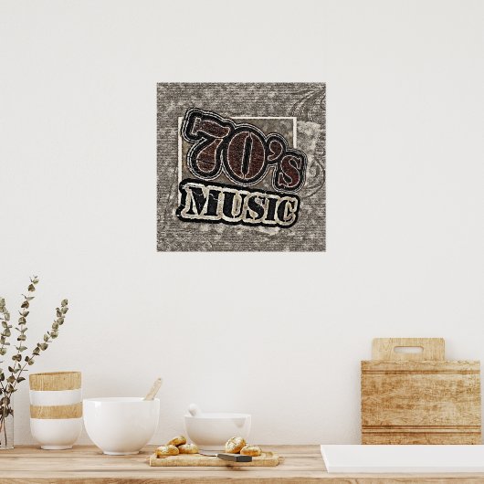 Vintage 70's Music - Poster (Keuken)