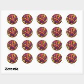 Vintage 70s Retro Peace Sign Flower Power Sticker (Vel)