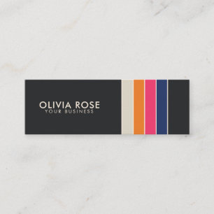 Vintage 70s Retro Stripes Mini Visitekaartje