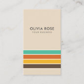 Vintage 70s Retro Stripes Visitekaartje (Voorkant)