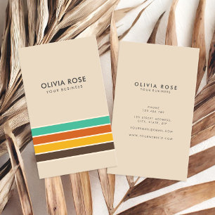 Vintage 70s Retro Stripes Visitekaartje