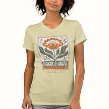 Vintage 70s Scandinavisch bloemmotief T-shirt | Mi