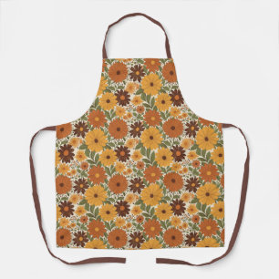 vintage 70s stijl bloem schort