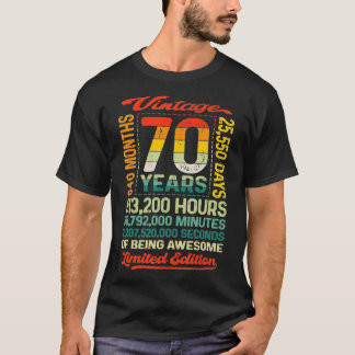 Vintage 70th Birthday  70 Years 840 Months Of Bein T-shirt