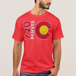 Vintage 720 Denver Colorado Vlagkaart Home T-shirt