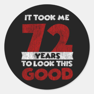 Vintage 72 Jaar Oud Funny 72ste Verjaardagscadeau Ronde Sticker