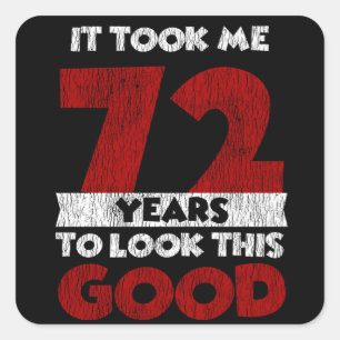 Vintage 72 Jaar Oud Grappig 72e Verjaardagscadeau Vierkante Sticker