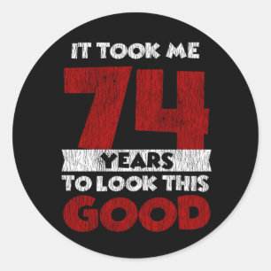 Vintage 74 Jaar Oud Funny 74ste Verjaardag Cadeau Ronde Sticker