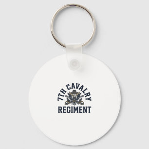 Vintage 7e Cavalerie Regiment Borst Print Ontwerp_ Sleutelhanger