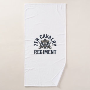 Vintage 7e Cavalerie Regiment Borstprint Ontwerp_1 Badhanddoek