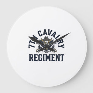 Vintage 7e Cavalerie Regiment Borstprint Ontwerp_1 Grote Klok