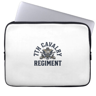 Vintage 7e Cavalerie Regiment Borstprint Ontwerp_1 Laptop Sleeve
