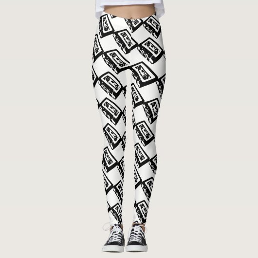 Vintage 80-Cassettebandje Leggings (Voorkant)