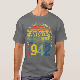 Vintage 80 jaar oud juni 1942 Decorations 80th Bi T-shirt