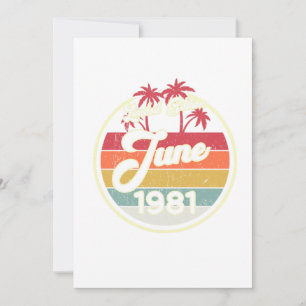 Vintage 80 juni 1981 40e verjaardag van het Gift I Kaart