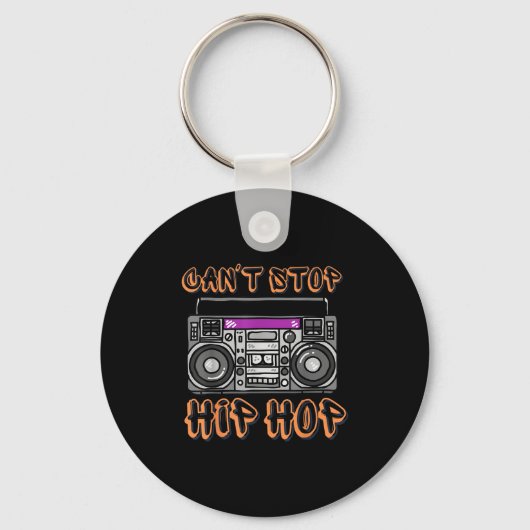 Vintage 80's Can't Stop Hip Hop Boombox  Sleutelhanger (Voorkant)
