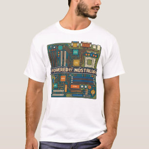 Vintage 80s Computer Moederbord "Powered By Nosta" T-shirt