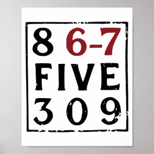 Vintage 80's Muziek 86-75309 Jenny 8675309 Six Sev Poster