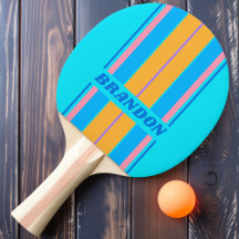 Vintage 80s Neon Oceaan Lucht Stripes met Naam