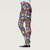 Vintage 80's Pattern 01.w DGrey BG Leggings (Links)