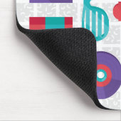 Vintage 80s Retro Elementen Grid Muismat (Hoek)