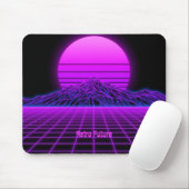 Vintage 80s Retrowave Berglandschap Muismat (Met muis)
