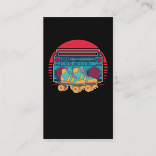 Vintage 80s Roller Skating Girl Disco Rollerskates Visitekaartje