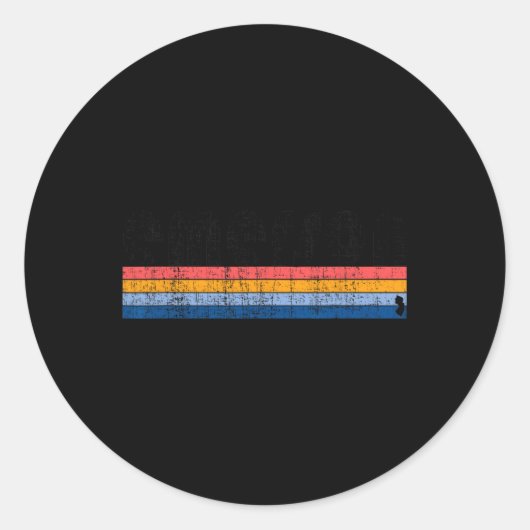 Vintage 80s Style Emerson Nj  Ronde Sticker (Voorkant)