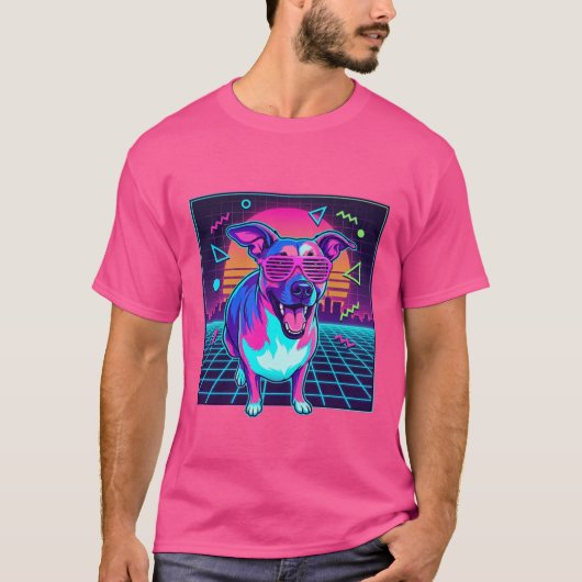 vintage 80s synthwave T-shirt (Voorkant)
