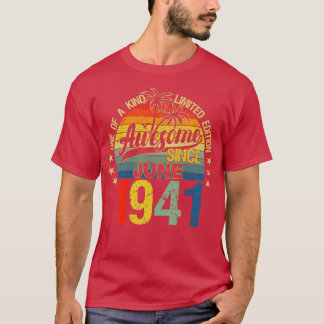 Vintage 81 jaar oud juni 1941 Decorations 81st bi T-shirt