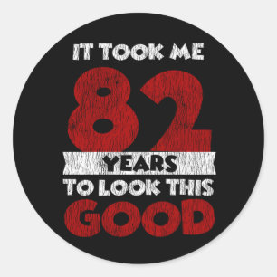 Vintage 82 Jaar Oud Funny 82ste Verjaardag Cadeau Ronde Sticker