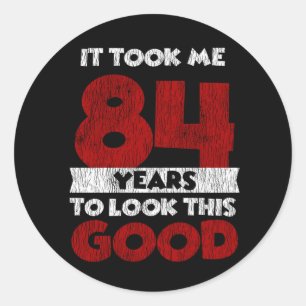 Vintage 84 Jaar Oude Grappige 84e Verjaardagscadea Ronde Sticker