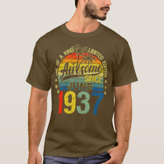 Vintage 85 jaar oud juni 1937 Decoraties 85th Bi T-shirt