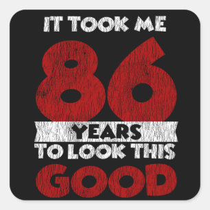 Vintage 86 Jaar Oud Funny 86ste Verjaardagscadeau Vierkante Sticker