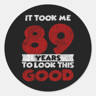 Vintage 89 Jaar Oud Grappig 89e Verjaardagscadeau Ronde Sticker