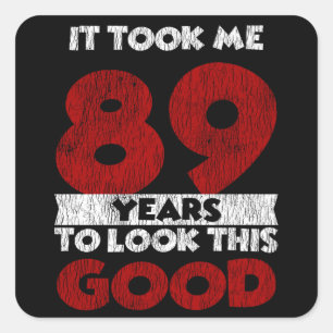 Vintage 89 Jaar Oud Grappig 89e Verjaardagscadeau Vierkante Sticker