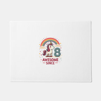 Vintage 8 Awesome Since 2018 Unicorn Birthday Rain Deurmat