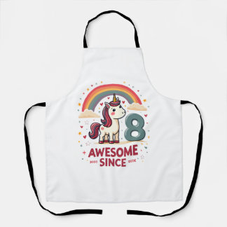 Vintage 8 Awesome Since 2018 Unicorn Birthday Rain Schort