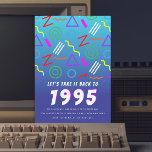 vintage 90 van het Partij Patroon van 1990 van de  Kaart<br><div class="desc">Pas de achtergrondkleur achter de gradiënt aan of verwijder zoals gewenst. Alle tekst kan worden bewerkt.</div>