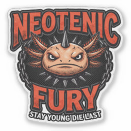 Vintage 90s Axolotl Neotenie Razernij Metaal Parod Sticker