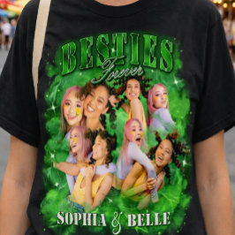 Vintage 90s Bootleg Beste Vriendinnen Fotos Groene T-shirt