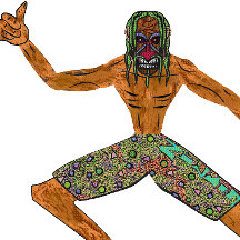 Vintage 90s Brutaal Tiki Surfen Retro Cartoon