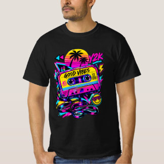 Vintage 90s Retro Cassette Kosmische Sci-Fi Grafis T-shirt