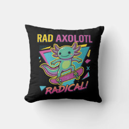 Vintage 90s stijl Axolotl Skateboard Rad neon Kussen