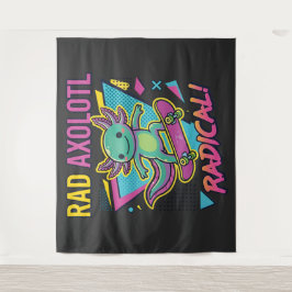 Vintage 90s stijl Axolotl Skateboard Rad neon Wandkleed