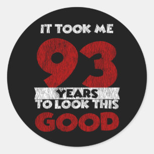 Vintage 93 Jaar Oude Grappige 93e Verjaardagscadea Ronde Sticker