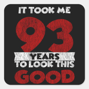 Vintage 93 Jaar Oude Grappige 93e Verjaardagscadea Vierkante Sticker